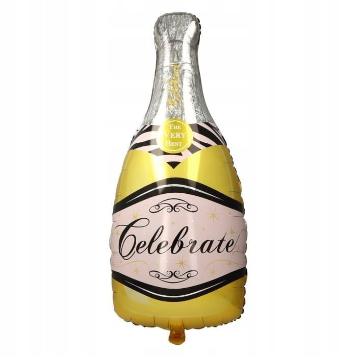 Balon foliowy butelka szampan różowo złoty