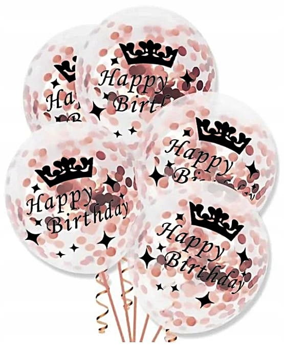 Balony na 50 URODZINY rose gold ZESTAW dekoracji