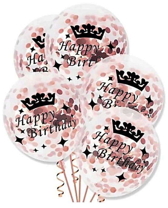 Balony na 50 URODZINY rose gold ZESTAW dekoracji
