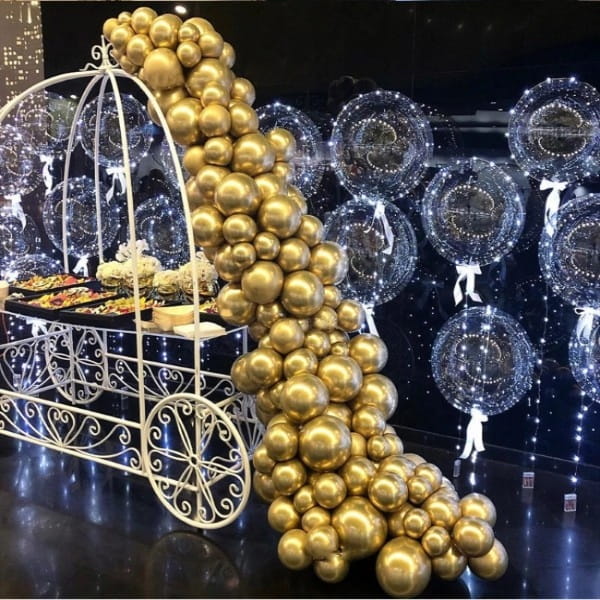 BALONY ZŁOTE CHROM Metaliczne Balony Chromowane Złoto Wesele Komunia 100szt