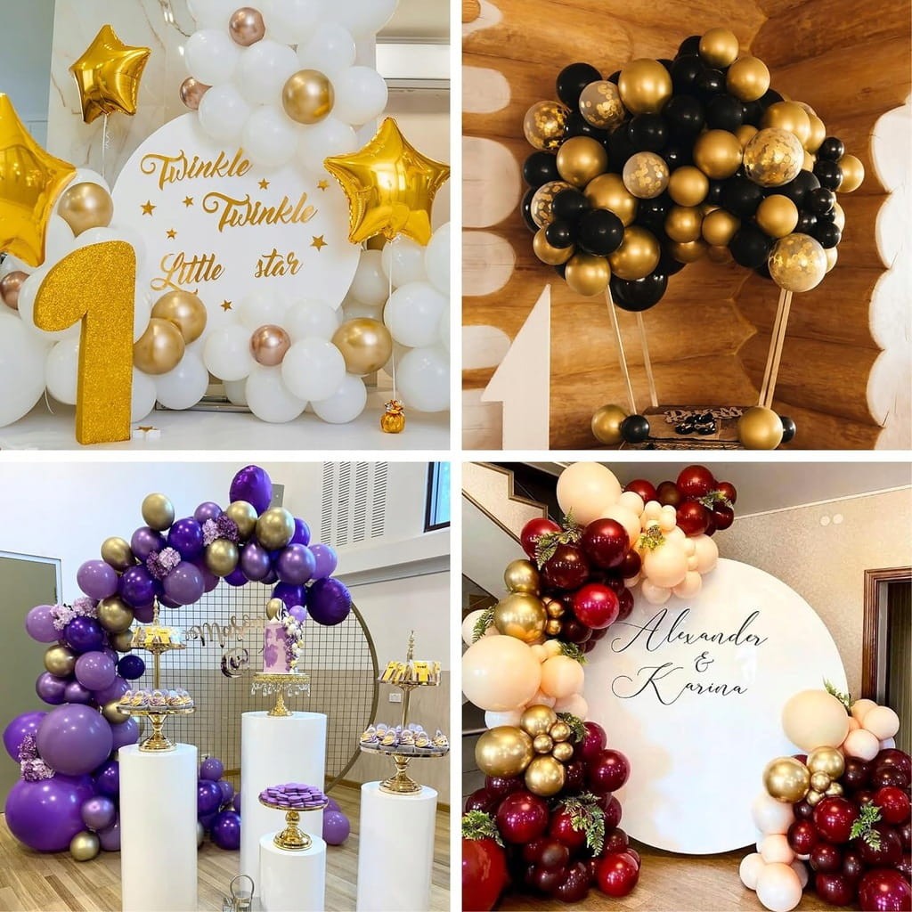 BALONY ZŁOTE CHROM Metaliczne Balony Chromowane Złoto Wesele Komunia 100szt