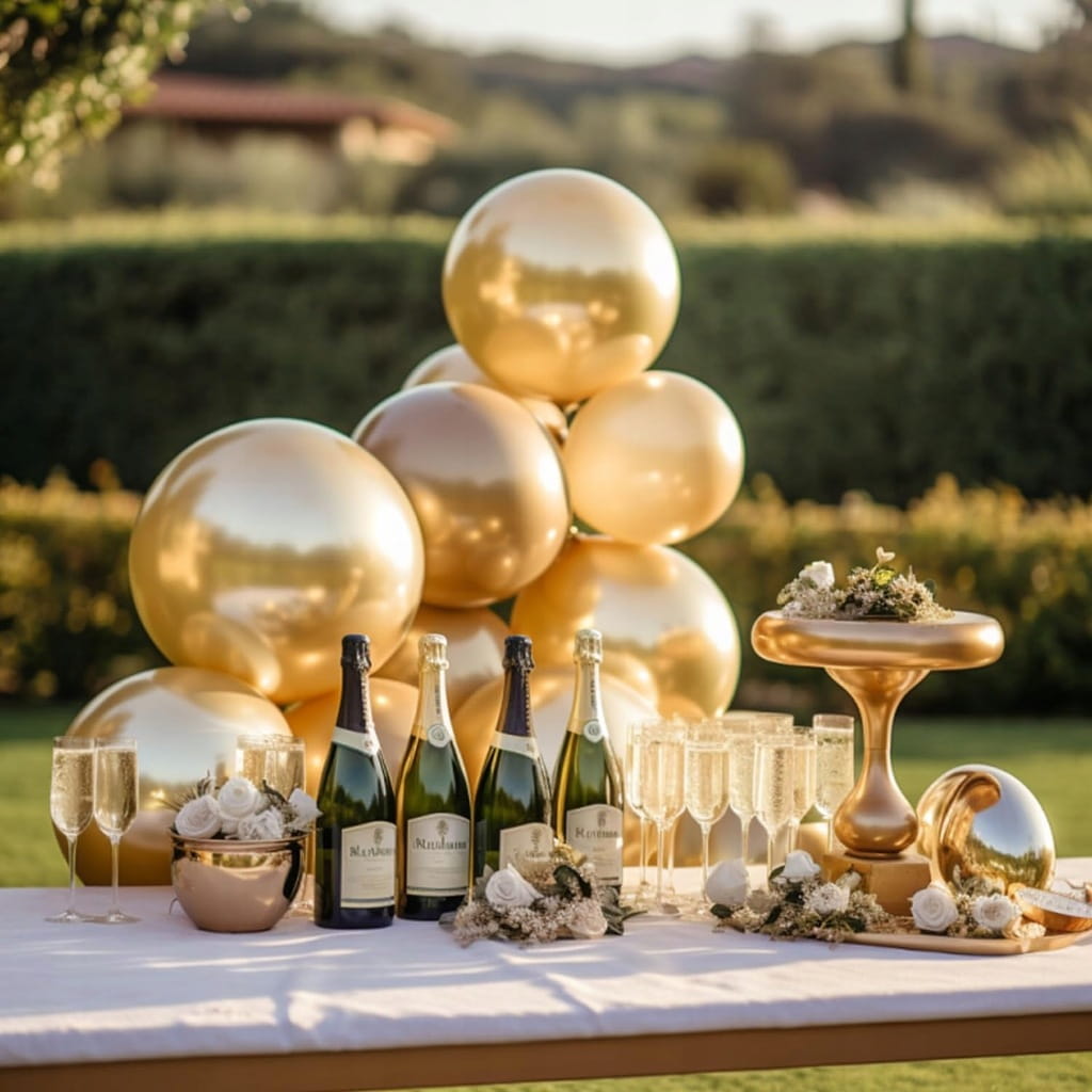 BALONY ZŁOTE CHROM Metaliczne Balony Chromowane Złoto Wesele Komunia 100szt