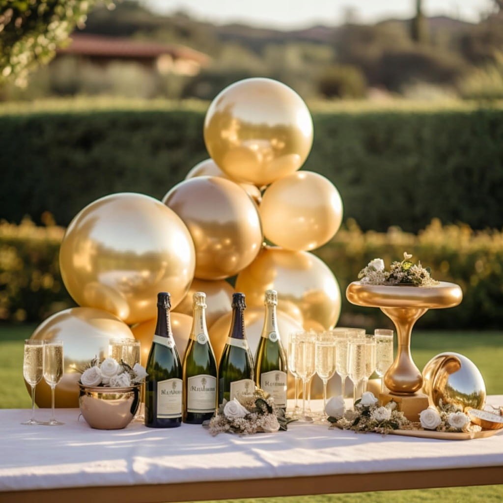 BALONY ZŁOTE CHROM Metaliczne Balony Chromowane Złoto Wesele Komunia 100szt