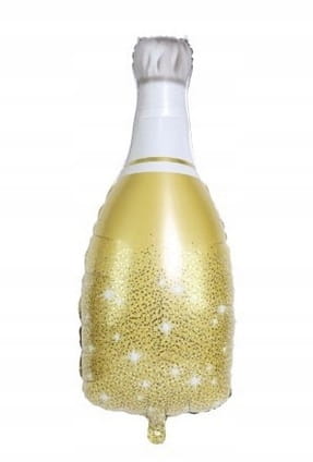 Balon foliowy butelka szampan Impreza Wesele Ślub złoty 45x86cm 1szt