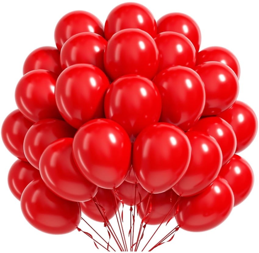 Balony Czerwone Lateksowe Kolor Czerwony Matowy Walentynki 30szt.