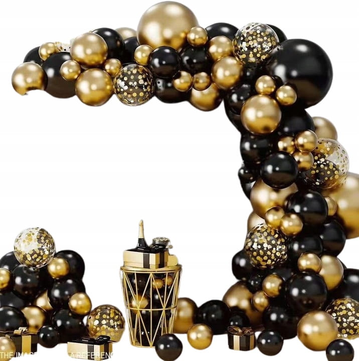 GIRLANDA BALONOWA czarno złota GLAMOUR