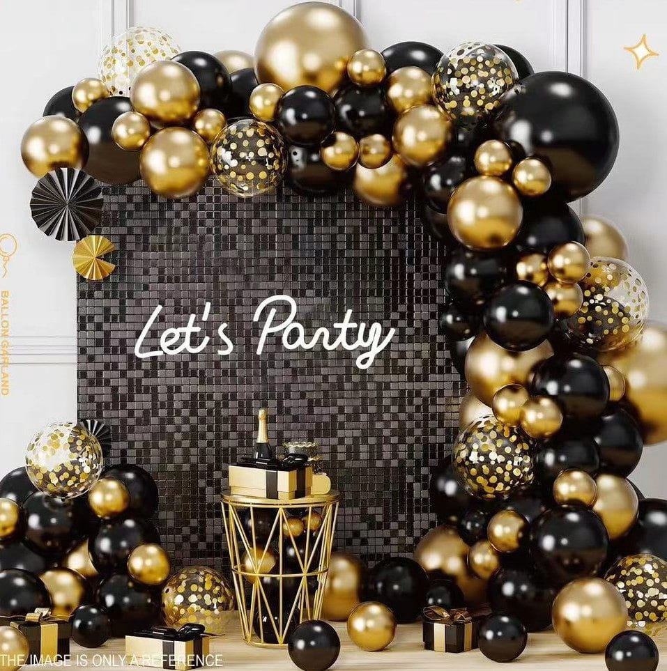 GIRLANDA BALONOWA czarno złota GLAMOUR
