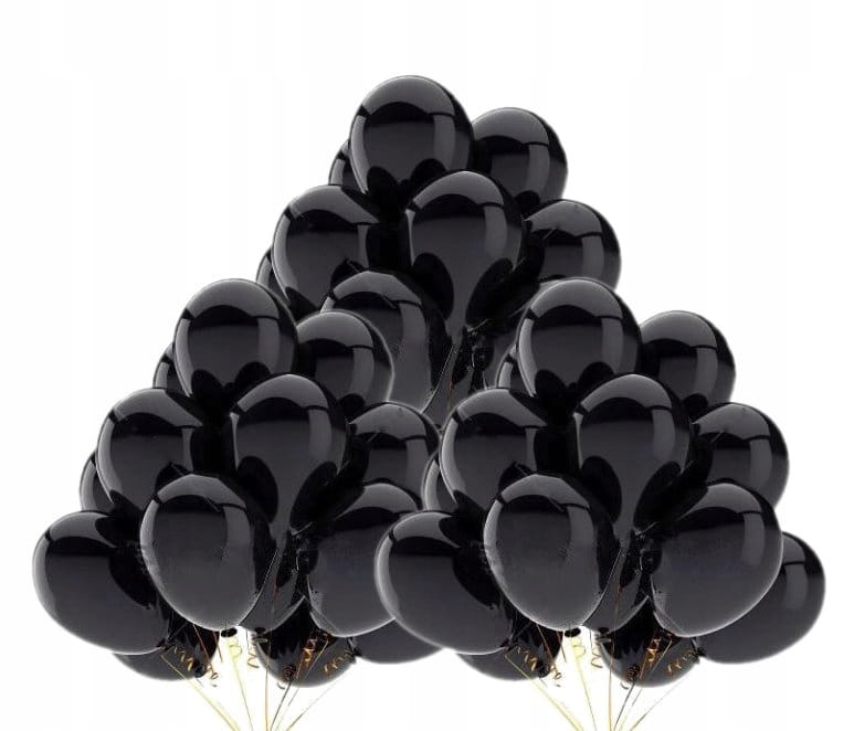 Balony metaliczne czarne lateksowe 30szt