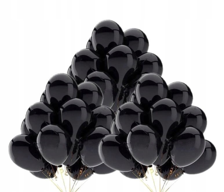 Balony metaliczne czarne lateksowe 30szt