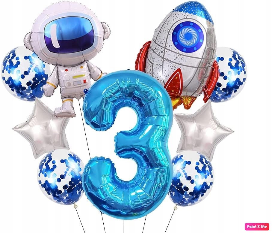 Balon foliowy KOSMONAUTA odcienie szarości