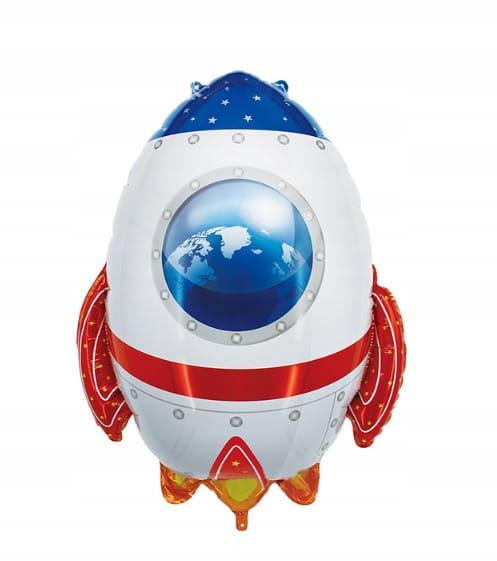 Duży balon Foliowy Rakieta Kosmos 55x67 urodziny