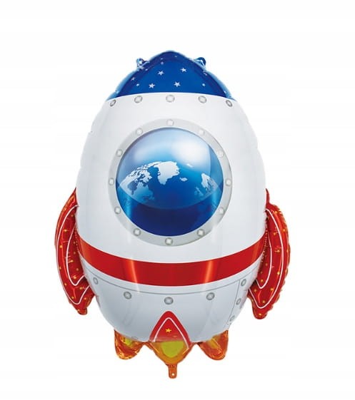 Duży balon Foliowy Rakieta Kosmos 55x67 urodziny
