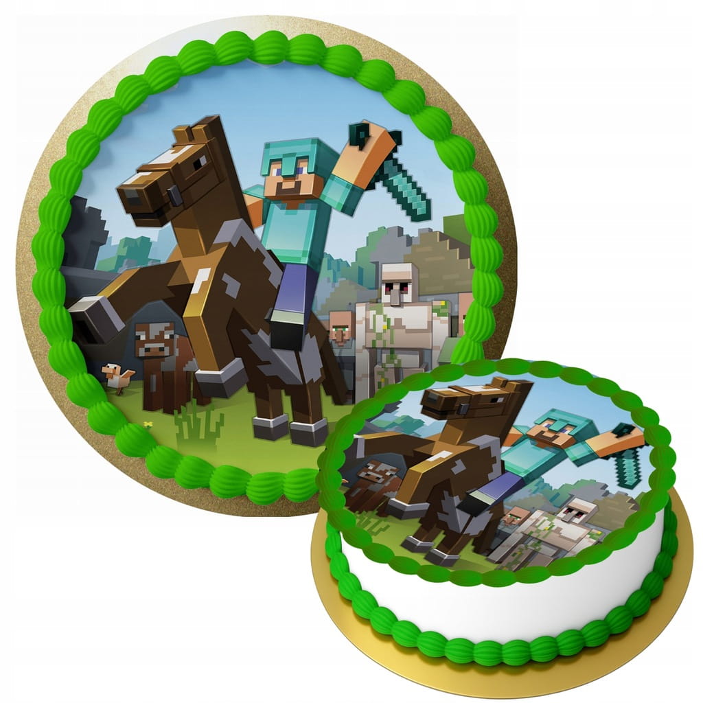 OPŁATEK NA TORT MINECRAFT + TWÓJ NAPIS GRATIS