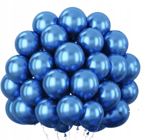 Balony Niebieskie Chrom Metaliczne Chromowane Balony Niebieski 100szt