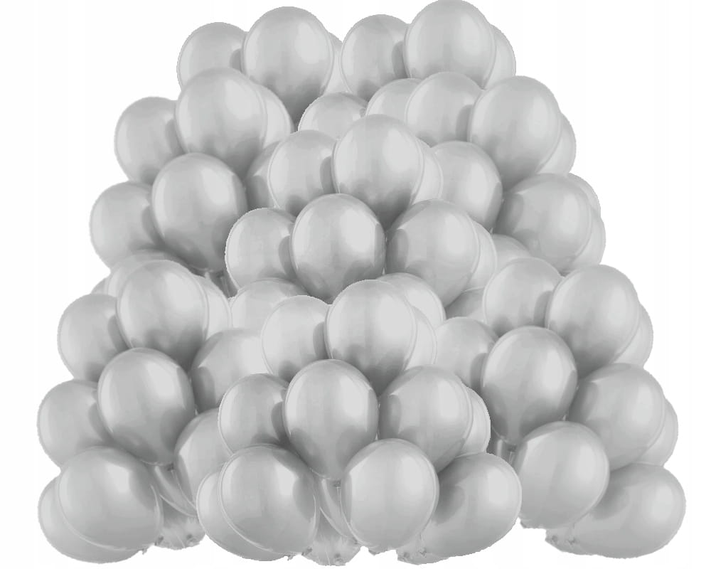 Balony metaliczne srebrne 30 cm 100 szt.