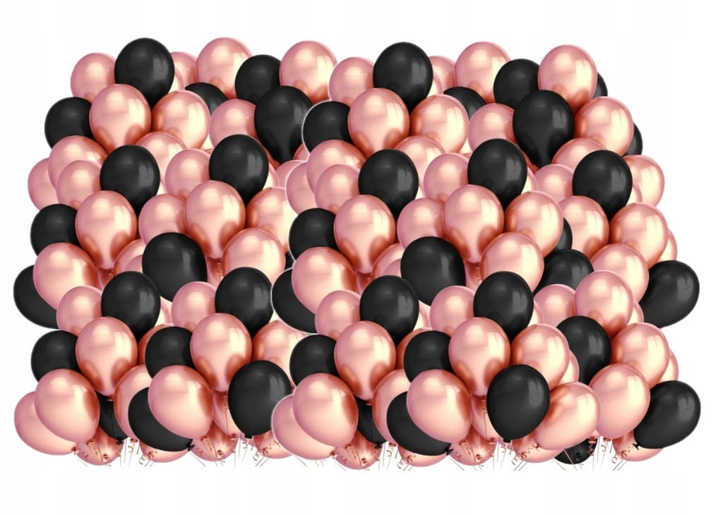 Balony czarne różowe urodziny panieński roczek 100