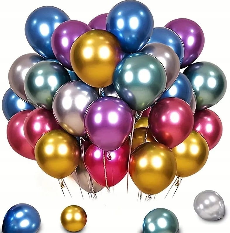 Kolorowe Balon lateksowy 50szt mix chrom dekoracja na urodziny party