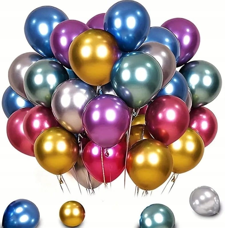 Kolorowe Balon lateksowy 50szt mix chrom dekoracja na urodziny party