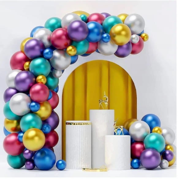 Kolorowe Balon lateksowy 50szt mix chrom dekoracja na urodziny party