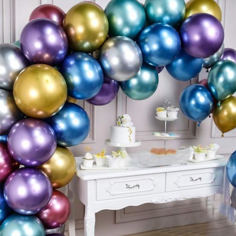 Kolorowe Balon lateksowy 50szt mix chrom dekoracja na urodziny party