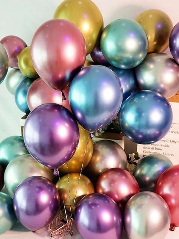 Kolorowe Balon lateksowy 50szt mix chrom dekoracja na urodziny party