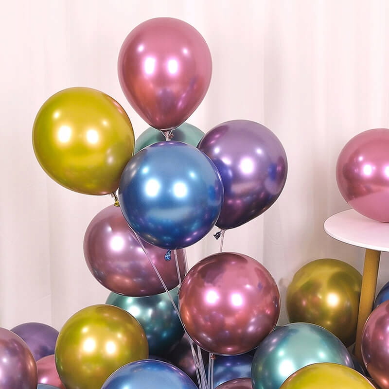 Kolorowe Balon lateksowy 50szt mix chrom dekoracja na urodziny party