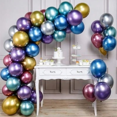 Kolorowe Balon lateksowy 50szt mix chrom dekoracja na urodziny party