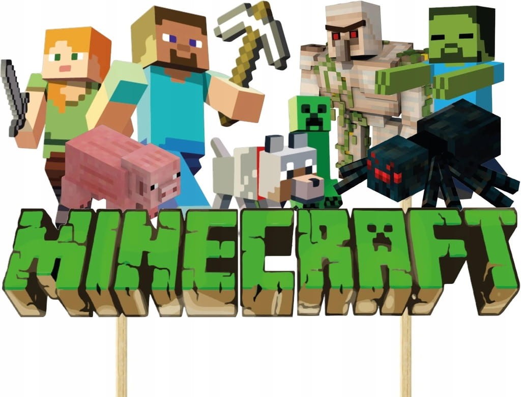 OPŁATEK NA TORT MINECRAFT + TWÓJ NAPIS GRATIS