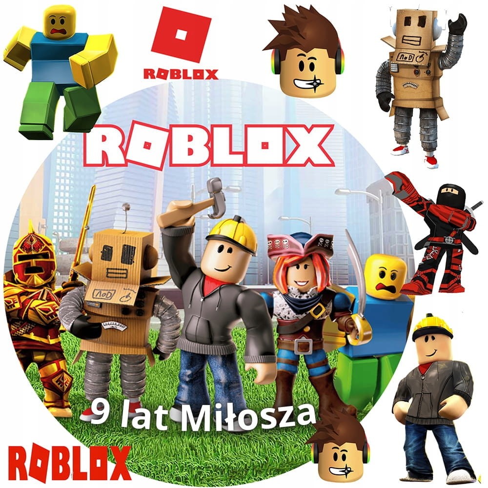 MEGA ZESTAW OPŁATEK NA TORT ROBLOX + POSTACIE + GRATIS TEKST