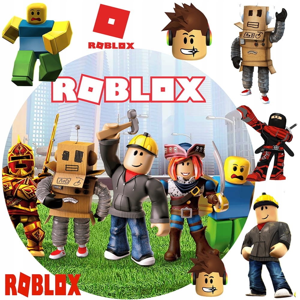 MEGA ZESTAW OPŁATEK NA TORT ROBLOX + POSTACIE + GRATIS TEKST