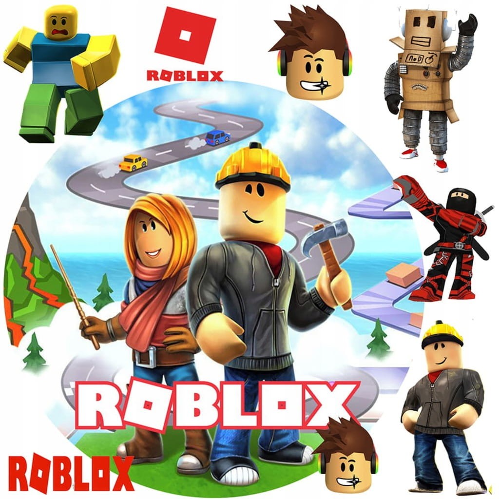 MEGA ZESTAW OPŁATEK NA TORT ROBLOX + POSTACIE + GRATIS TEKST