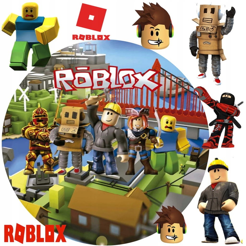 MEGA ZESTAW OPŁATEK NA TORT ROBLOX + POSTACIE + GRATIS TEKST