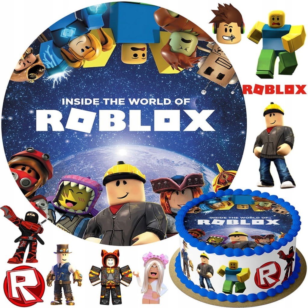 MEGA ZESTAW OPŁATEK NA TORT ROBLOX + POSTACIE + GRATIS TEKST
