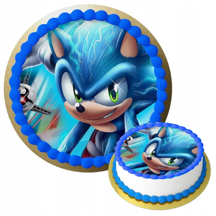 MEGA ZESTAW OPŁATEK NA TORT SONIC X + GRATIS TEKST