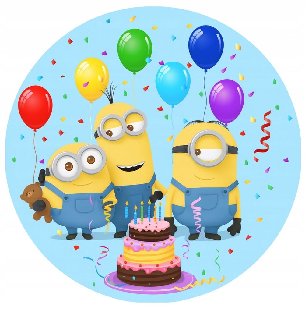 MEGA ZESTAW OPŁATEK NA TORT MINIONKI MINION + 12 POSTACI + GRATIS TEKST