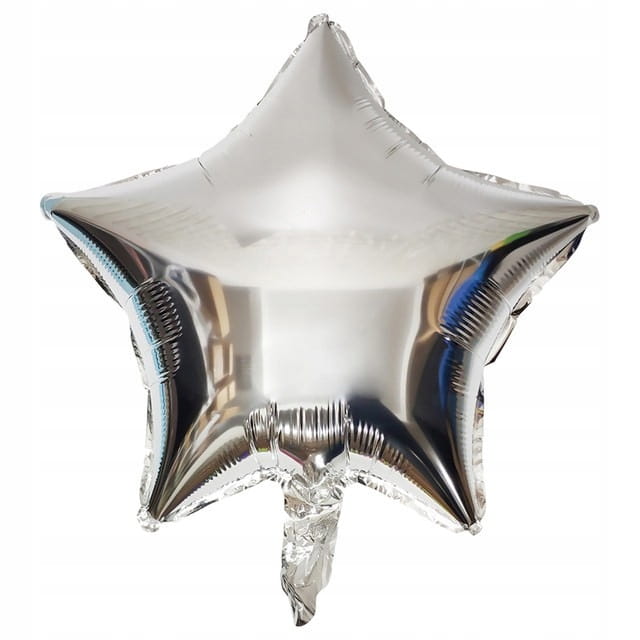 BALON FOLIOWY DUŻA GWIAZDA SREBRNA GWIAZDKA 45cm