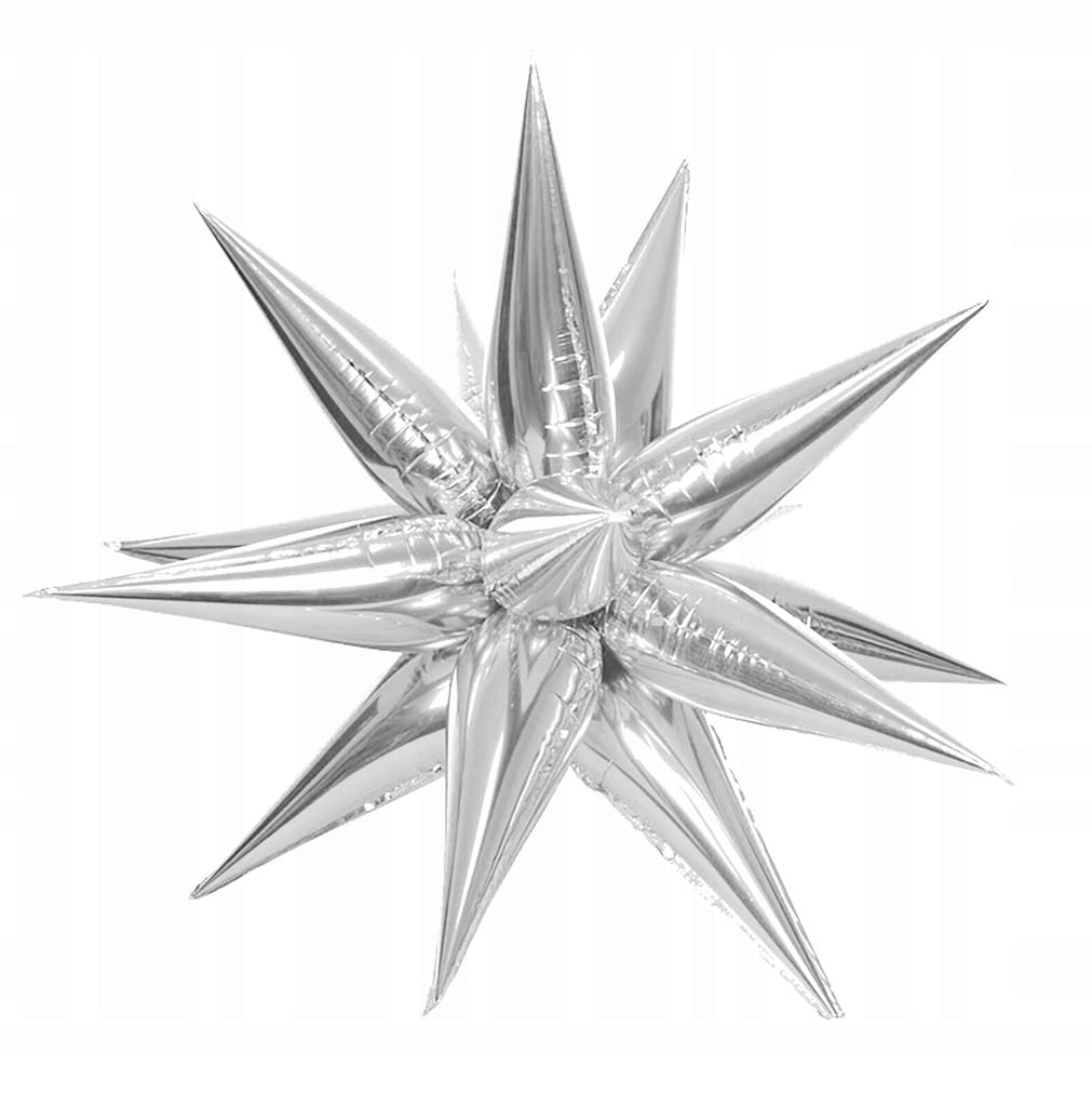Balon Foliowy Gwiazda 3D srebrna 70 cm