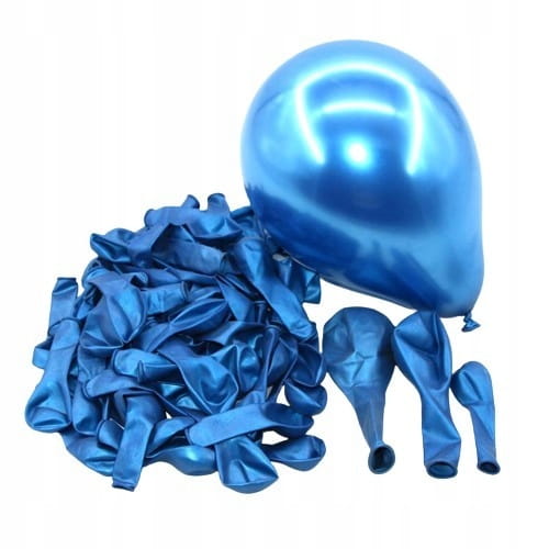Balony lateksowe niebieskie chrom 10 sztuk