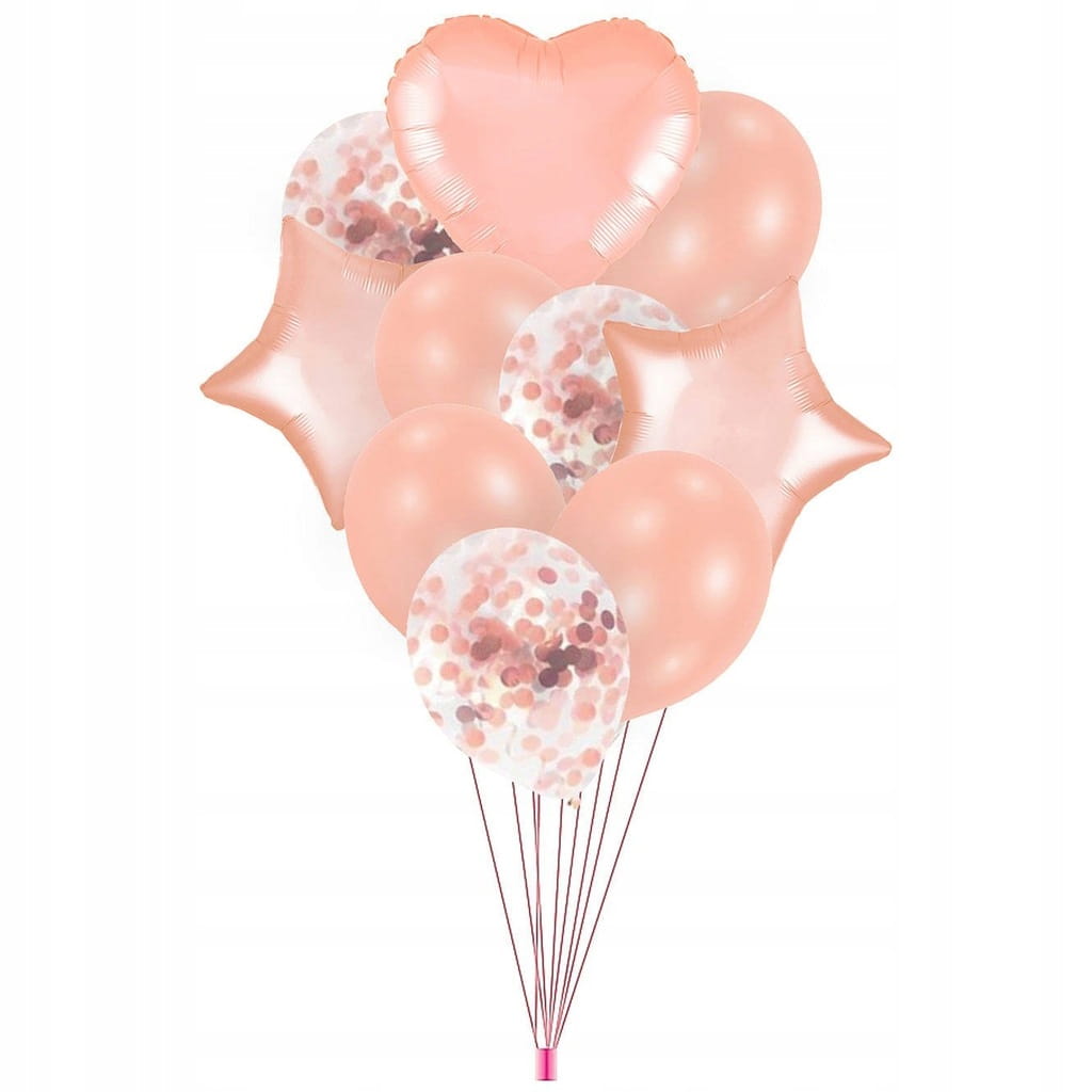 Zestaw Balonów Bukiet Różowe Złoto, 10 el.