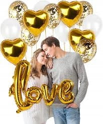 BALON foliowy SERCE ZŁOTE 45 cm