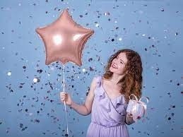 Duży Balon Foliowy GWIAZDA ROSE GOLD Hel 45CM