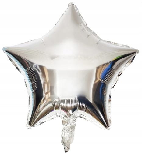 Duży Balon Foliowy GWIAZDA Srebrna Urodziny 45CM