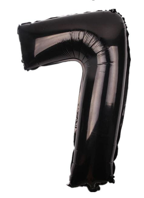 BALON urodzinowy foliowy CYFRA 7 CZARNY