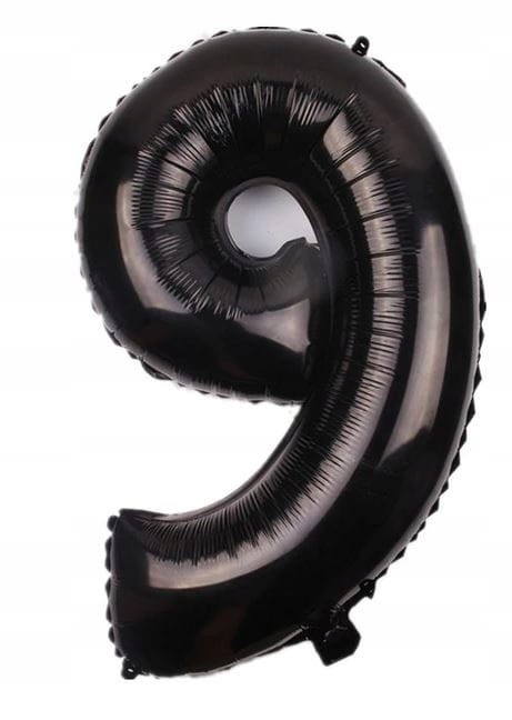 BALON urodzinowy foliowy CYFRA 9 CZARNY