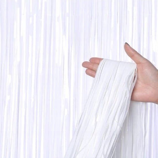 KURTYNA dekoracyjna BIAŁA zasłona tło 100x200cm