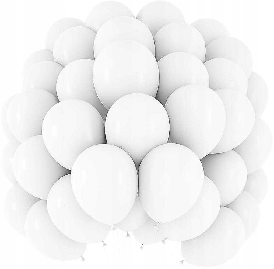 Balony Białe Pastelowe Piękne Matowe Ślub Wesele Komunia Chrzest 100szt.