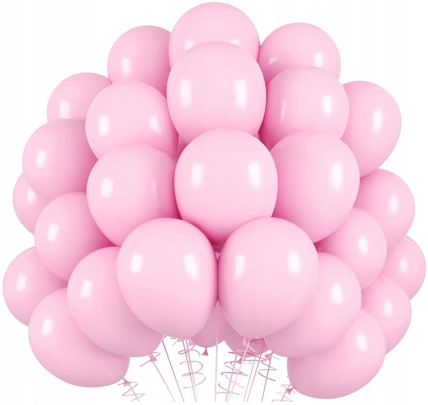 Balony Pastelowe Różowe Jasny Róż Dekoracje Balonowe Na Chrzest 30szt.