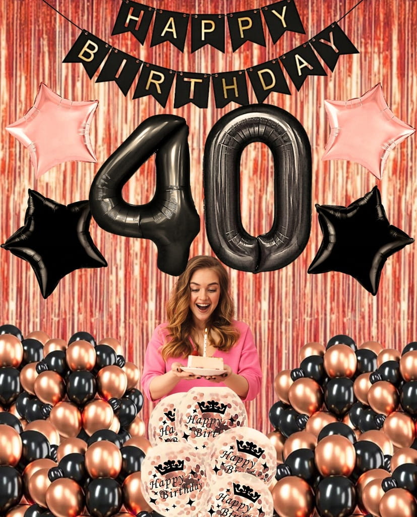 ZESTAW DEKORACJI balony 40 URODZINY ścianka 40STKA
