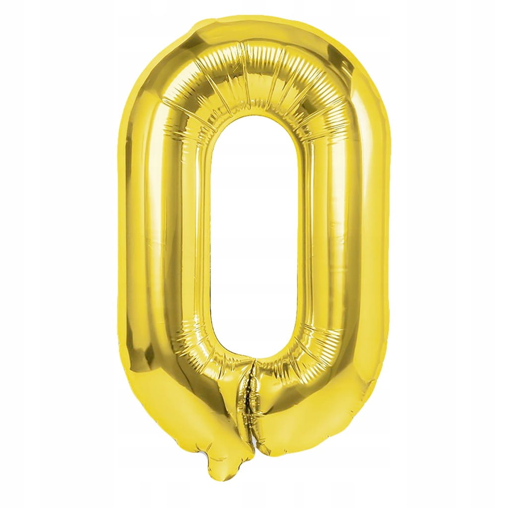 BALONY CYFRY ZŁOTA CYFRA 0 100 CM NA HEL party