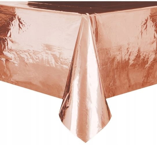 OBRUS foliowy metaliczny ROSE GOLD 137 x 183